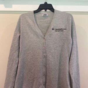 E849-683) Edwards Grey  Women's Cardigan w/ logo Sz. S